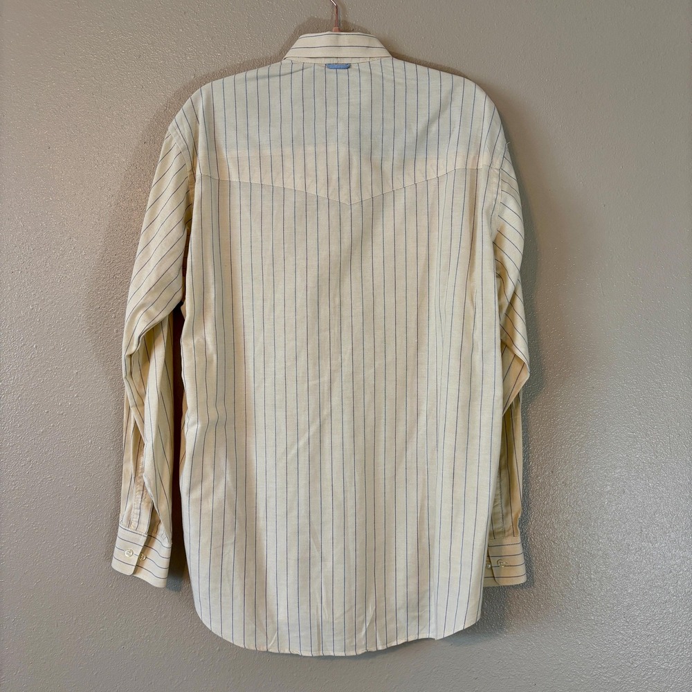 Light Yellow Long Sleeve Button Down Thin Striped… - image 2